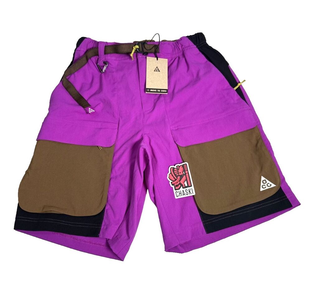 Nike ACG Cargo Shorts Smith Summit HV0593-551 purple brown Men's small NEW